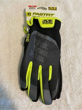 Mechanix FastFit High-Visibility Work Gloves - Black & Neon Yellow Size XXL